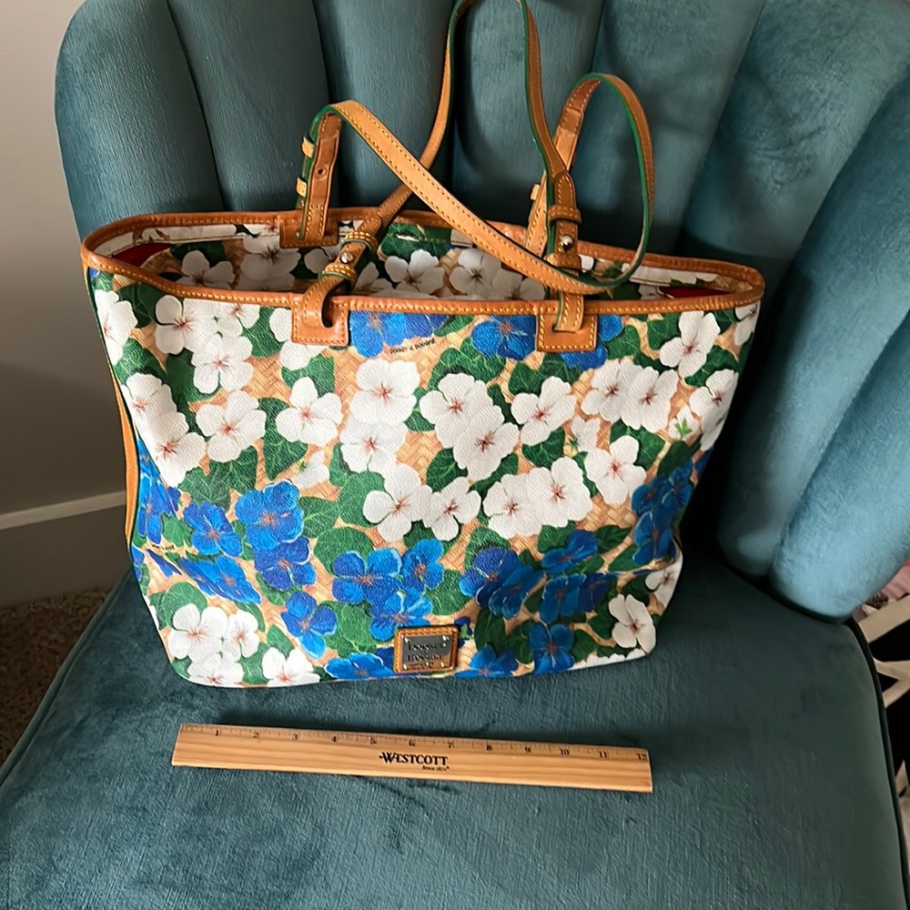 Dooney and Bourke blue and white larger tote